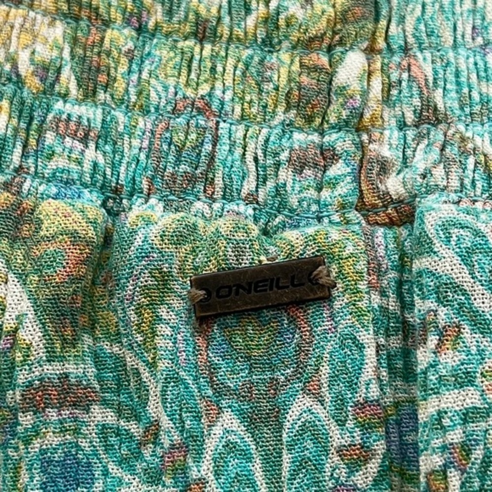 O'Neill Paisley Palazzo Pants Small Boho Beach Festival Hippie Smocked Wide Leg - Picture 8 of 9